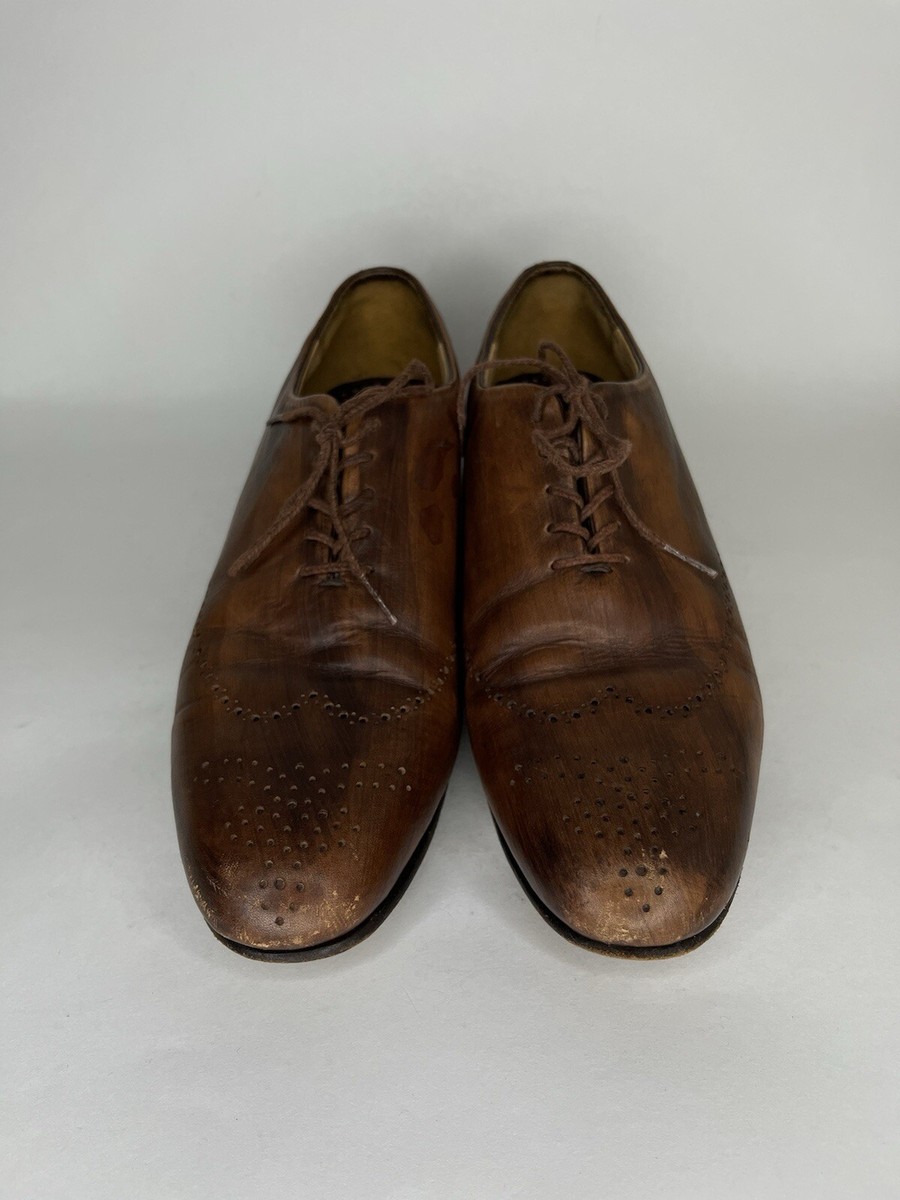 TAUER & JOHNSON Shoes Oxford Mens 12 Brown Handcrafted Leather Lace Up tauer and johnson shoes Lace Up Oxfords Men Size 10D Brown  main image 3