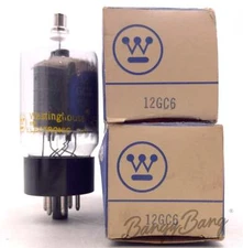 2 Westinghouse 12GC6 Beam Power Pentode Radio/TV Audio Vacuum Tube Valve- Bangyb