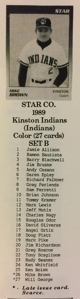 Star Company 1989 KINSTON PLATINUM BRILLANTE conjunto de ligas menores 100 impresos 9018616 Foto 2 de 4