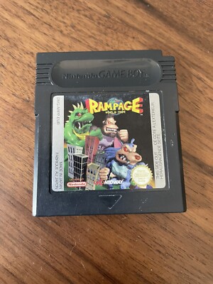 Rampage World Tour Nintendo Gameboy Color GBC Cartridge rare label