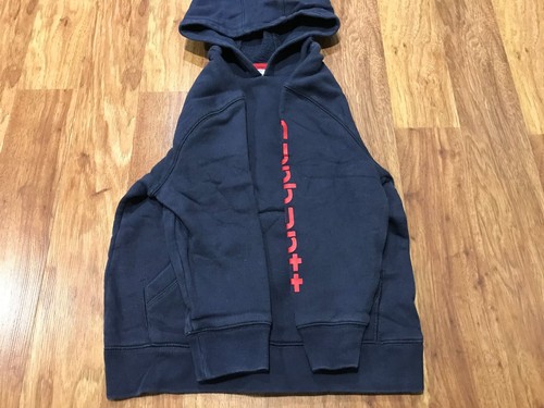 BOYS SMALL (8-10) - Carhartt Logo Sleeve Hooded Sweatshirt Hoodie Blue - Picture 4 of 11