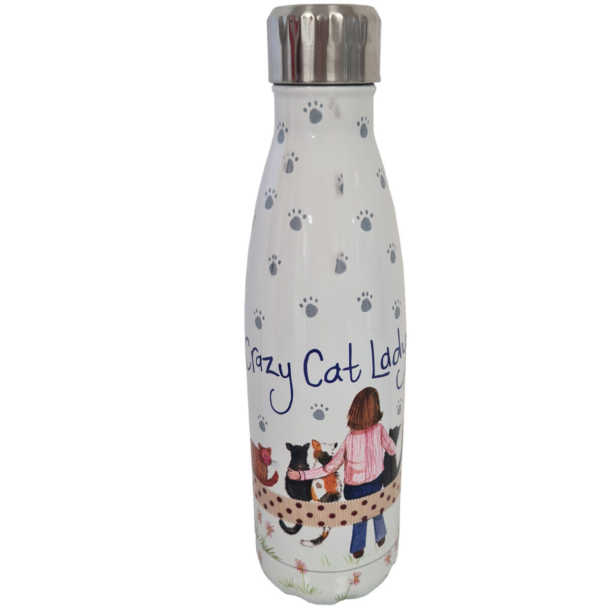 Gourde isotherme Crazy Cat Lady Alex Clark pour le bureau et les pique-niques