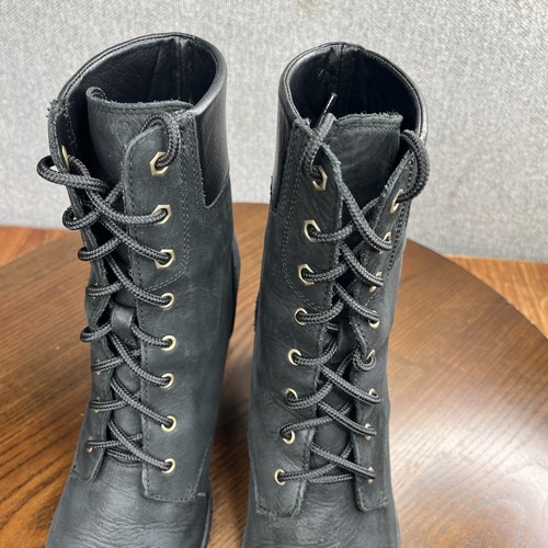 Timberland Glancy 6" Ankle Boots Women's 9.5 Black Leather Combat Gum Heel 8432A - Picture 16 of 19