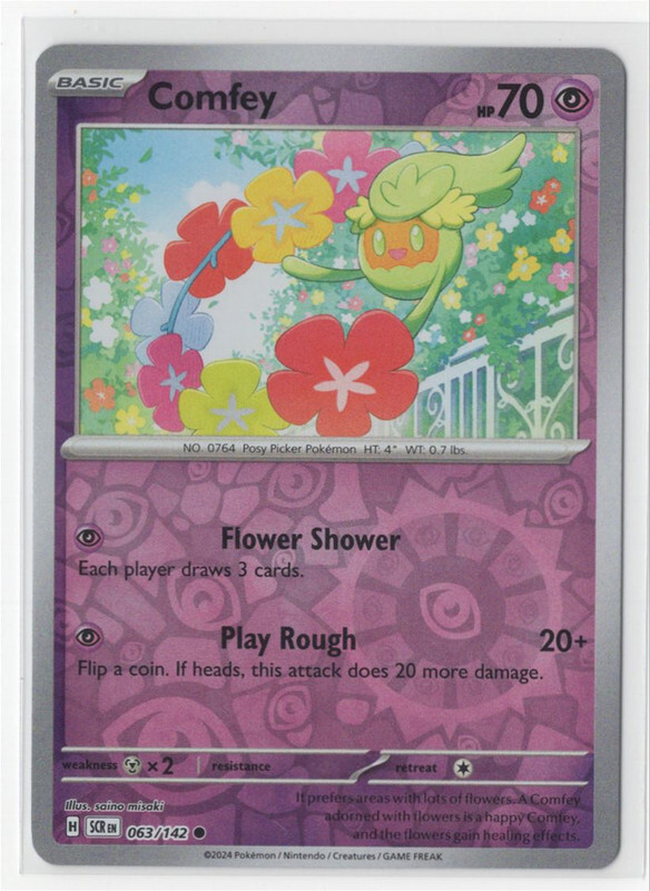 Pokemon Stellar Crown -  063/142 Comfey Reverse Holo