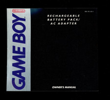 Nintendo Game Boy Rechargeable Battery Pack/AC Adapter DMG-RB-USA-1 MANUAL ONLY