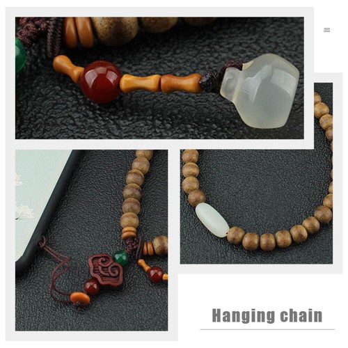 Agarwood Mobile Phone Chain Miss Wrist Strap Beaded Lanyard Holder - Zdjęcie 4 z 12