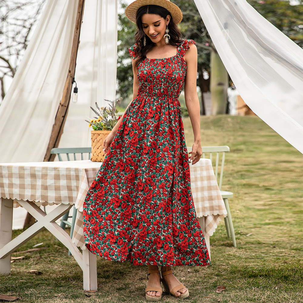 Women Summer Maxi Dresses Cute Floral 