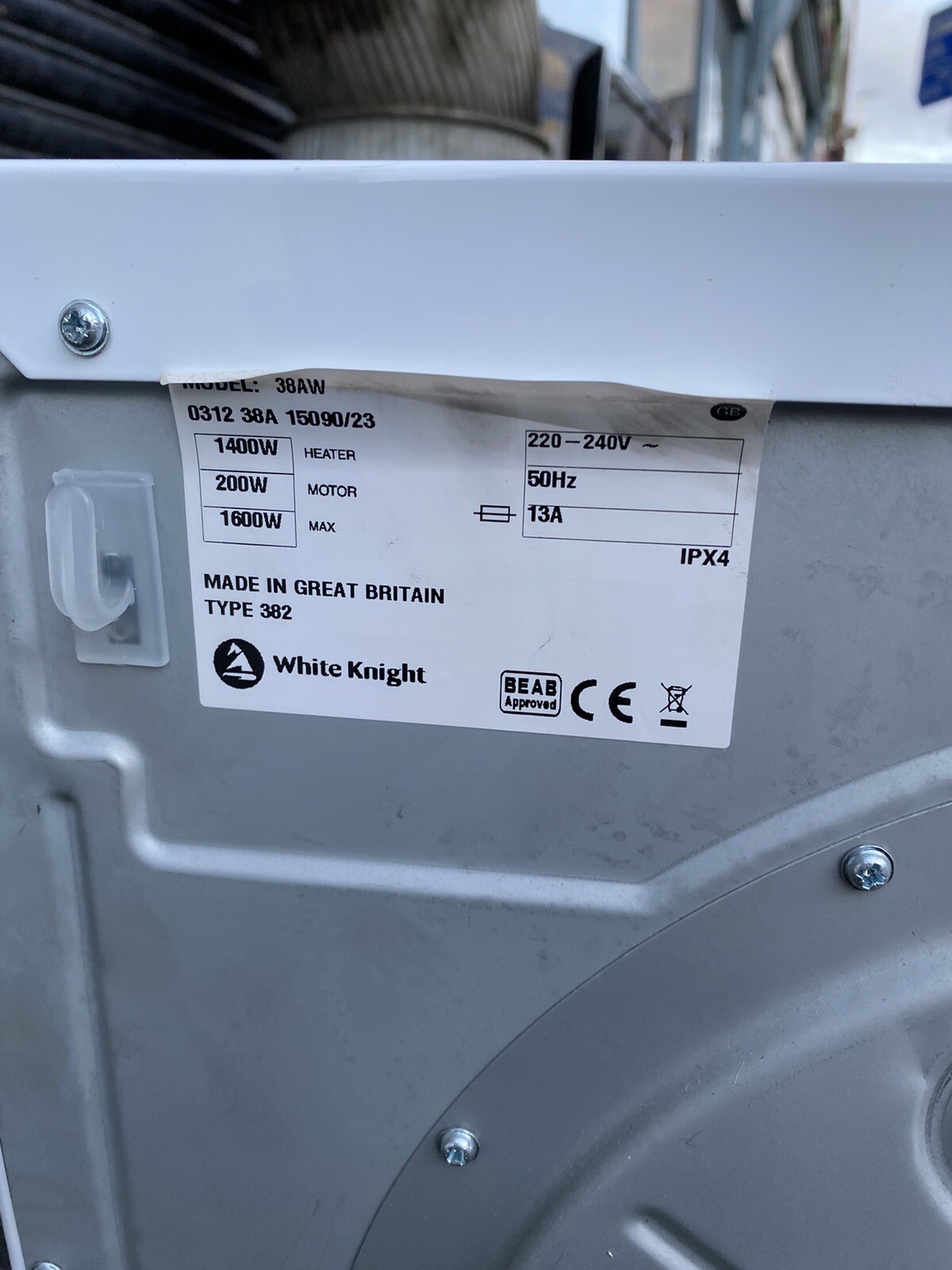White Knight Vented Tumble Dryer 3kg eBay