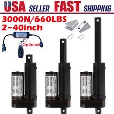 12V / 24V Linear Actuator 3000N 2" 40" Heavy Duty Long Stroke IP65 Waterproof