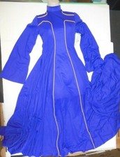 Praisewear Plum liturgical with gold piping dress child adult sizes zipperback