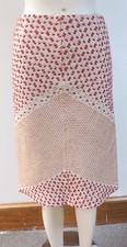 OILILY Peach and Red Wool Skirt Sz 34, EUC