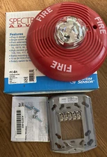 SYSTEM SENSOR PC4R FIRE ALARM HORN/STROBE CEILING RED MULTI CD AUDIO SELECT 4W