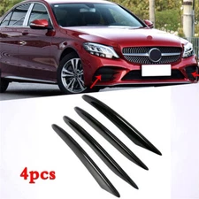 4x Front Fog Light Cover Trim Glossy Black For 2015-2018 Mercedes-Benz C Class