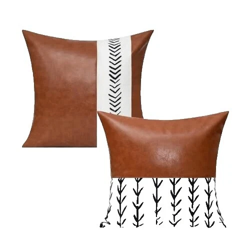 Almohadas de Decoración para el hogar a rayas marrón Lodge