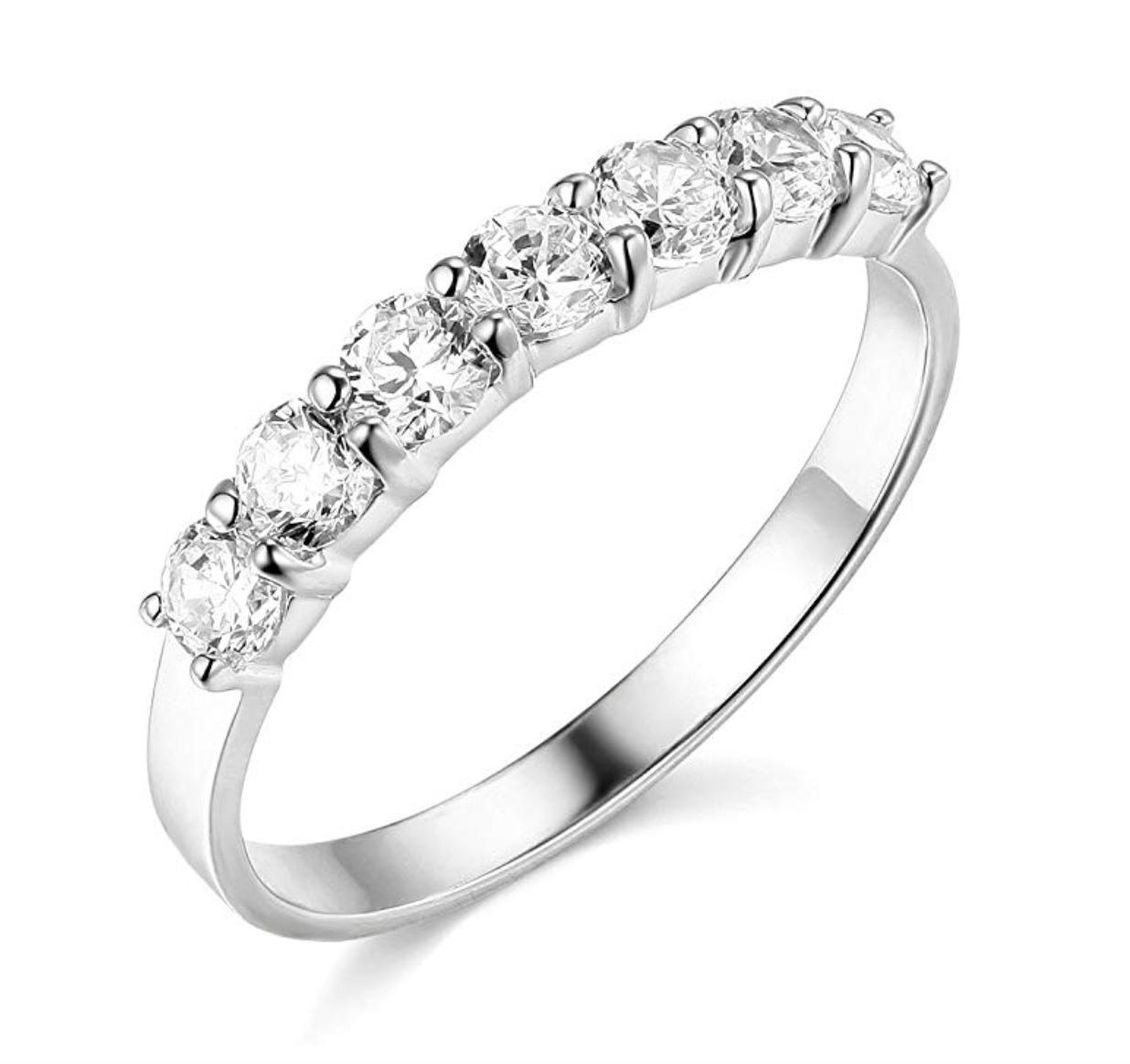 1.05 Ct Round Real 14k White Gold 7Stone Anniversary Wedding Bridal