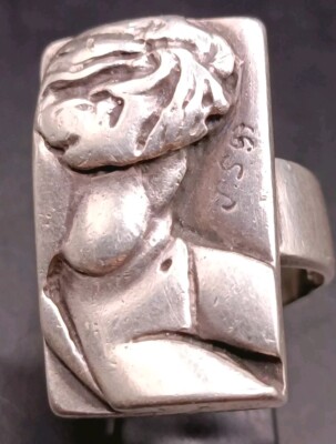 Vintage Silber-J.S.1997 Akt Modell Sexy Ring