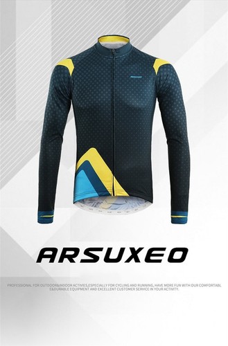 Men Full Zipper Breathable Spandex Long Sleeve Cycling Jersey Bicycle Clothing - Picture 8 of 11