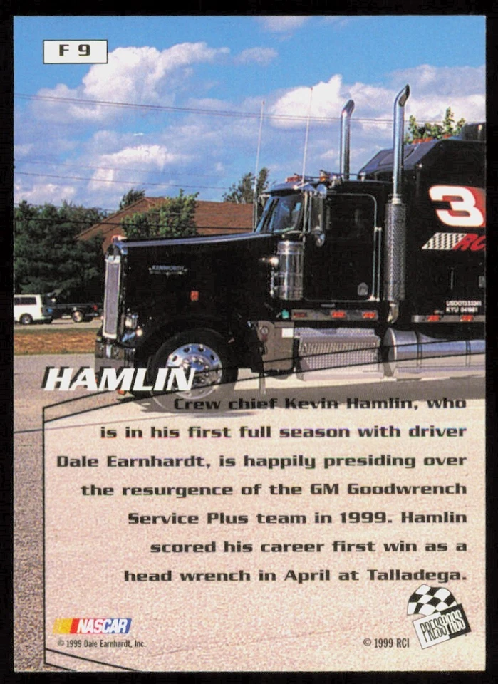 1999 Kevin Hamlin Dale Earnhardt Richard Childress Racing #F9 - Image 2 of 2