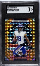2023 Panini Mosaic #265 Justin Jefferson National Pride Orange SGC 7 144/199