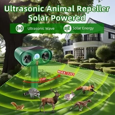 2025 2Pack Solar Animal Repeller - Ultrasonic with Motion Detection for Yard