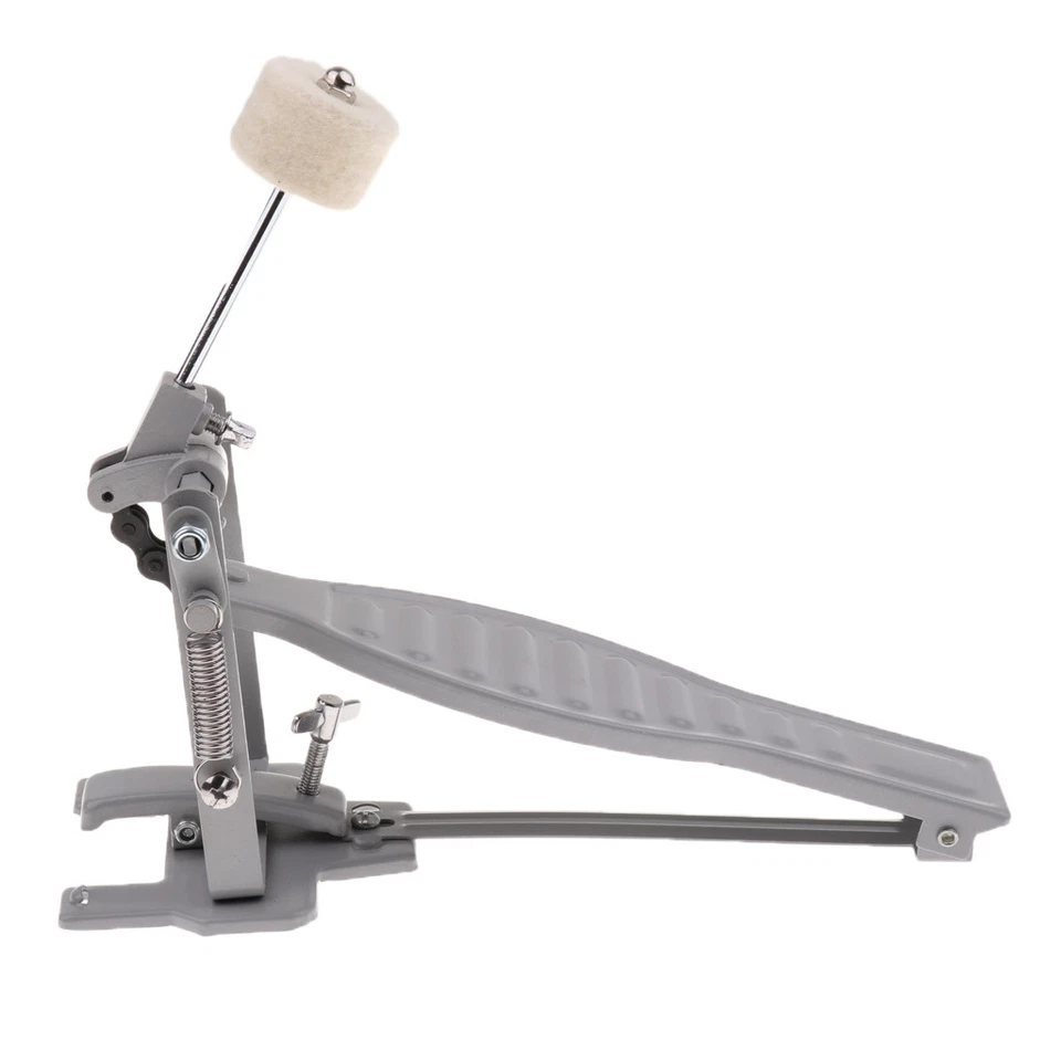 Bass Drum Pedal mit Woll Drum Beater Einzelkettenantrieb für Kinder Geschenk Silber