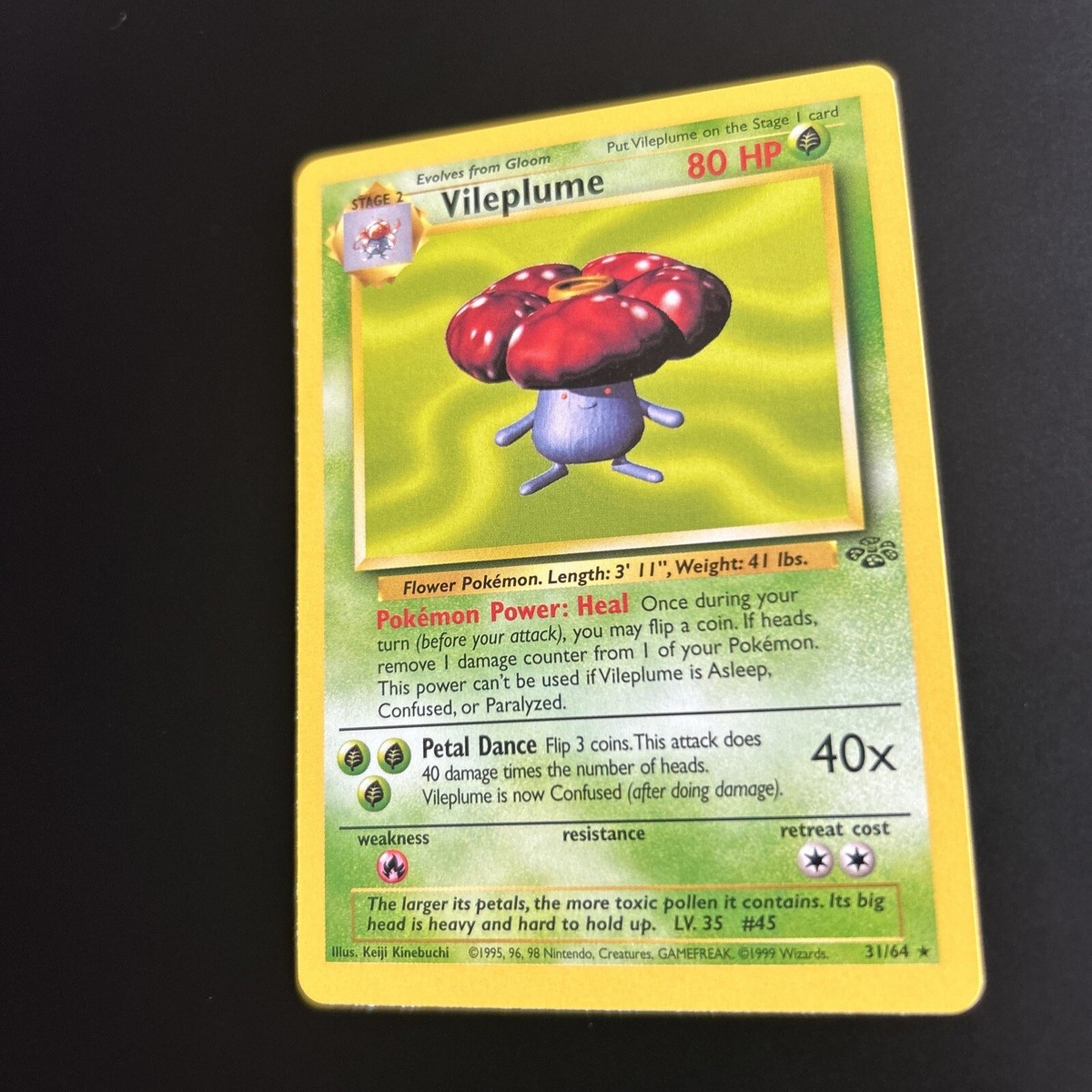 pokemon card vileplume - 31/64 - Rare Attack 1 Vileplume - Grass/Psychic - 094/091