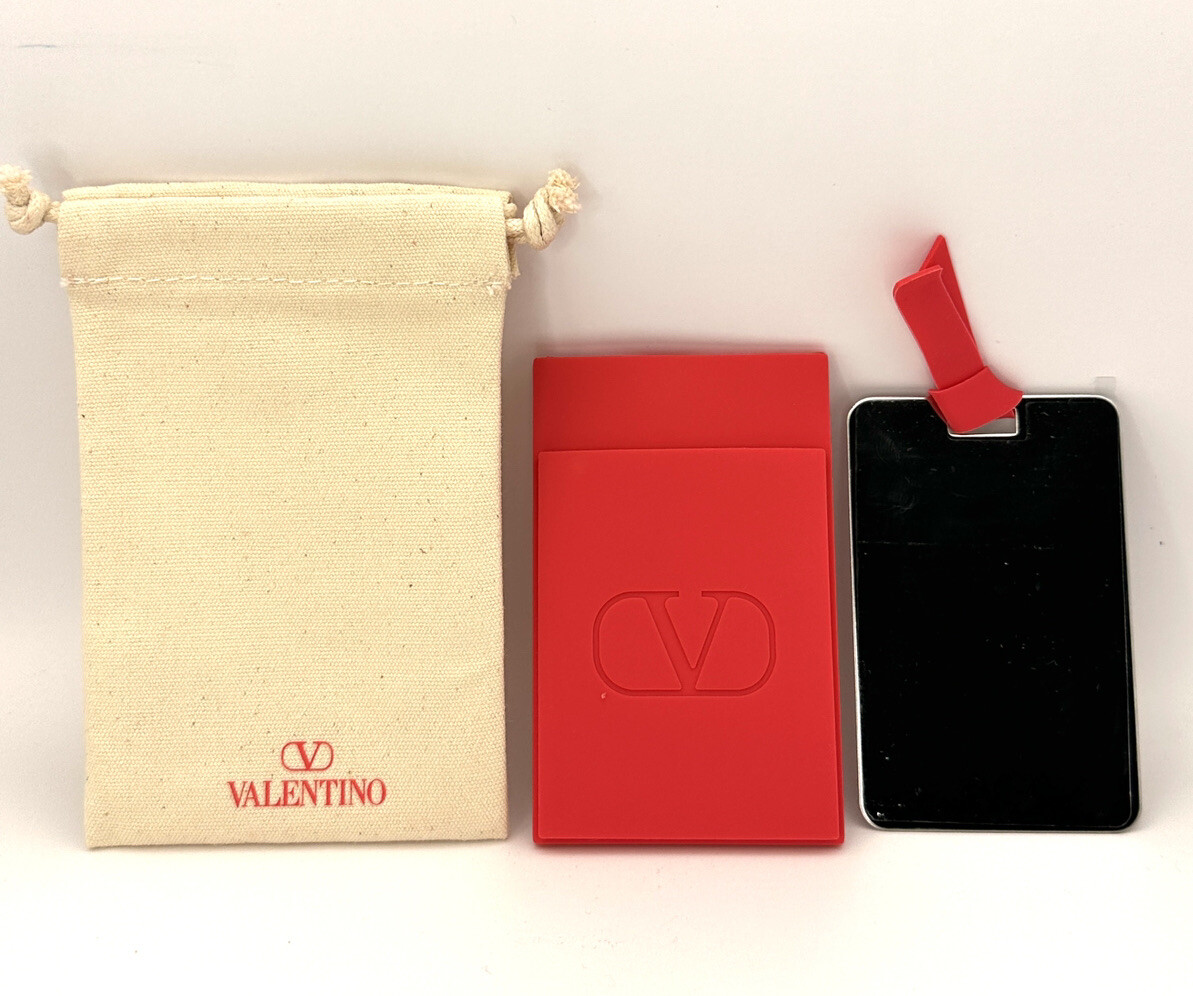 Valentino “V” Logo Card Holder With Compact Mirror for phone Valentino “V” Logo Card Holder With Compact Mirror for phone