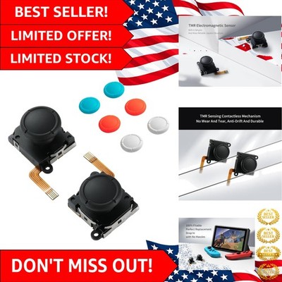 TMR Anti-Drift Switch Joystick Replacement Kit with Color Caps - Easy Install