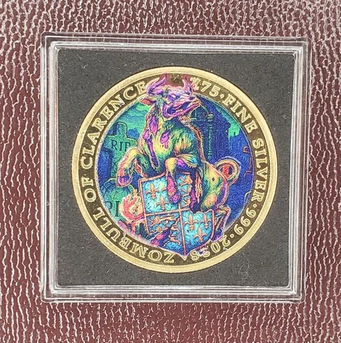 2025 1 OZ Fine Silver Zombull Zombucks Colorized Round Serialized Only 199 Made