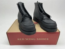 Red Wing Moc Toe Boots (UK 7) Black Harness 8074 Heritage Leather 6" Boots USA