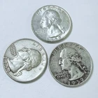 New ListingWASHINGTON SILVER QUARTERS LOT OF 3. 90% SILVER CIRCULATED COINS FREE SHIP #8821
