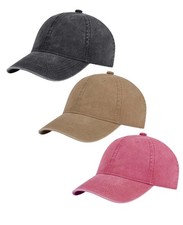 3 Pack Vintage Cotton Washed Plain Baseball Caps Dad Hats Adjustable Men Wome...