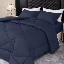 ChamXue Duvet Comforter Quilt, Four-Season Plain Pattern Bedding Set