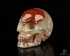Gemstone 2.0" Red Crazy Lace Agate Hand Carved Crystal Skull, Realistic