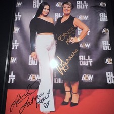 Vicky Guerrero  And Shaul Guerrero Signed 8x10 AEW All Out