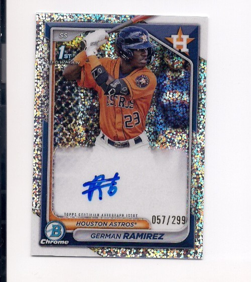 2024 Bowman Chrome Speckle Refractor Auto German Ramirez #CPA-GR #/299