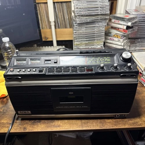 1974 Aiwa TPR-930 Vintage Boombox Stereo Cassette Player with Aux Line-In Cord