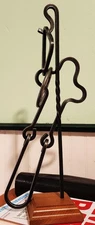Brain Teaser Puzzle Iron With Forged Stand 14" tall - Tucker Jones Tavern Puzzle
