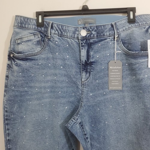 Democracy Wit Wisdom "Ab" Soluzione Bennet Stivaletto a malapena Jeans Strass Nuovo con etichette 20W - Foto 8 di 13