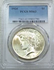 1924 Peace Silver Dollar PCGS MS63 Frosty White Just Graded New Holder #Y270H