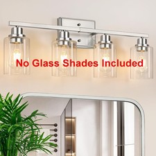 Modern Bathroom Light Fixtures, 4 Light Vanity Lights over Mirror Brushed Nickel