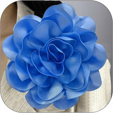 Dainty Satin Fabric Rose Flower Extra Large Big Brooches Pins Elegant Silk Camel