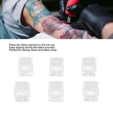 200PCS Tattoo Ink Cups Disposable Thick Clear