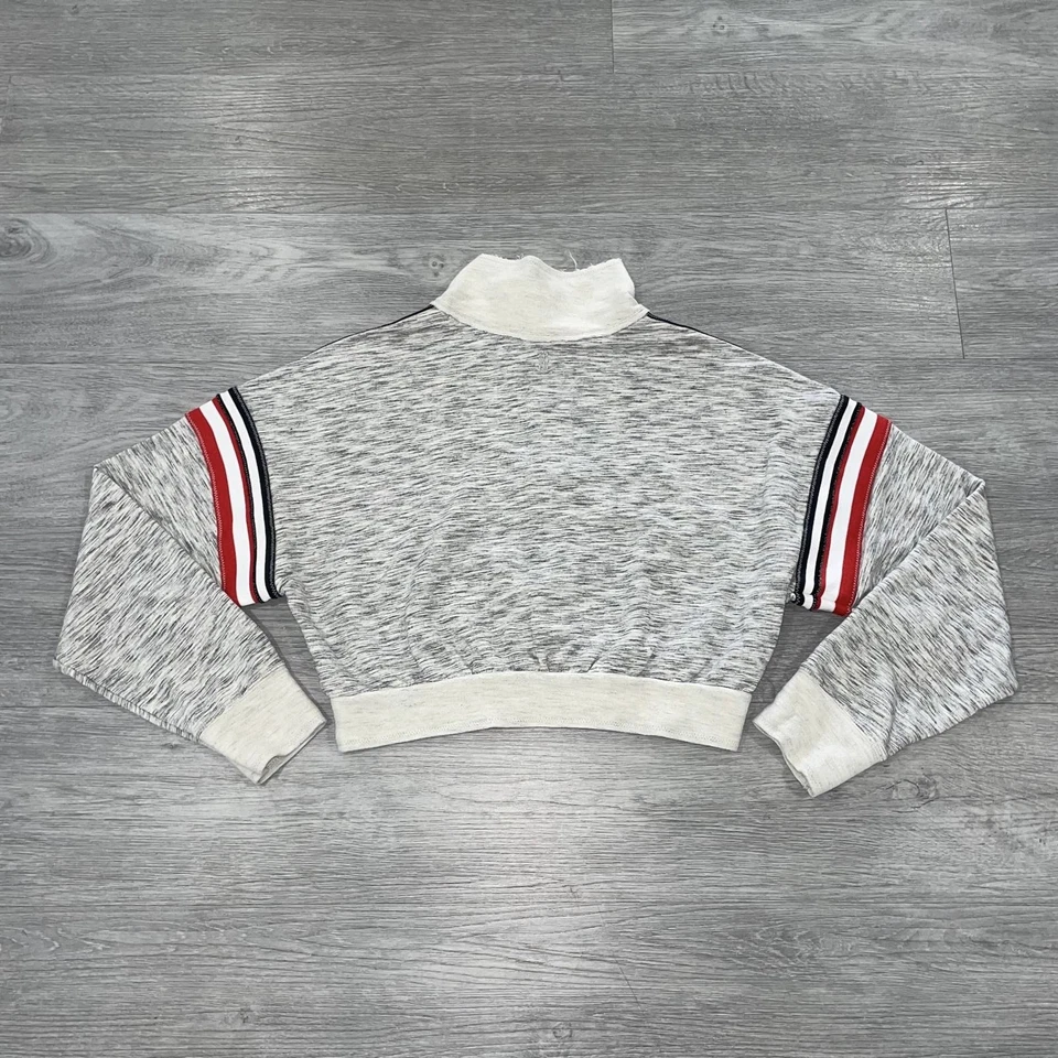 Sudadera FP Movement Free People Talla L Getting My Vibe Cremallera Corta Retro Gris Foto 3 de 4