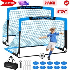 2pk 6"x4" Kids Soccer Goal for Backyard, Portable, Practice with Ball, Cones