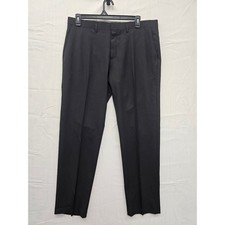 Haggar Mens Premium Stretch Dress Pants Black Straight Fit 38x32 HD70928 001