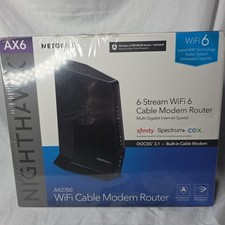 New Netgear Nighthawk CAX30 Dual Band WiFi 6 Cable Modem Router CYQ 