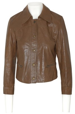 1975 1985 Leather Jacket, Press-Stud Closure, Extended Point Collar, Western