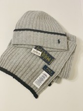 Polo Ralph Lauren Men  s Wool Blend Beanie  Scarf Set NWT