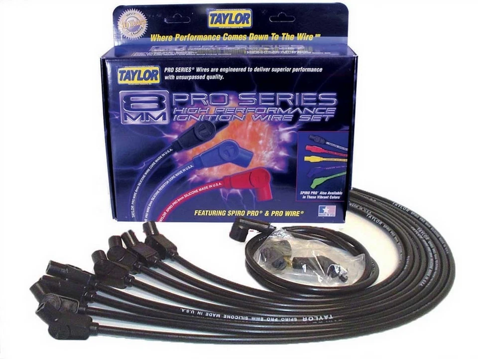 Taylor/Vertex 76031, Kit Spark Plug Wire Set 8Mm Spiro Black Performance Parts - Image 3 of 4